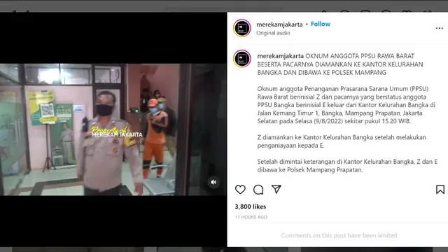 Viral video anggota PPSU aniaya pacar di Jakarta Selatan (Jaksel).