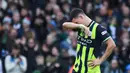 Manchester City di Premier League 2024/2025 sejauh ini: Menang 8, seri 3, kalah 6, mencetak 29 gol, kebobolan 25. Poin: 27. (AP Photo/Rui Vieira)