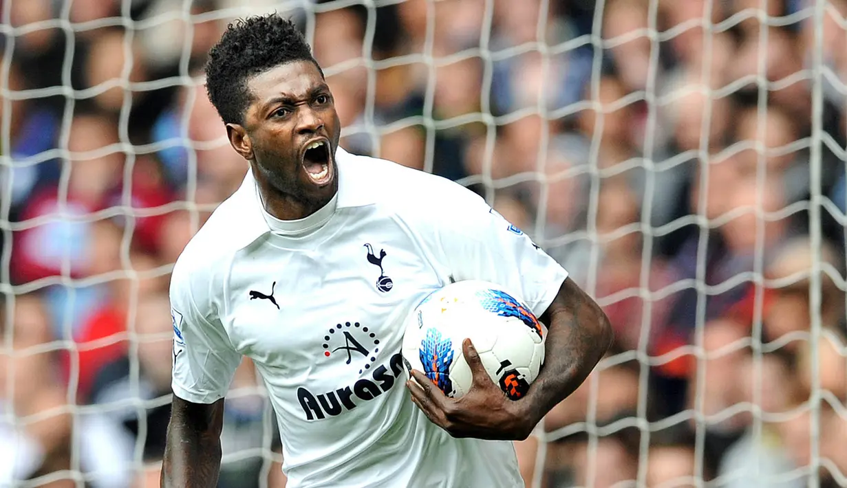 8. Emmanuel Adebayor (Tanpa Klub) - Setelah malang melintang di liga-liga top Eropa, bintang Togo ini sekarang sedang tidak memiliki klub. Liga China bisa dijadikan pelabuhan selanjutnya bagi mantan bomber Arsenal tersebut. (EPA/Gerry Penny)