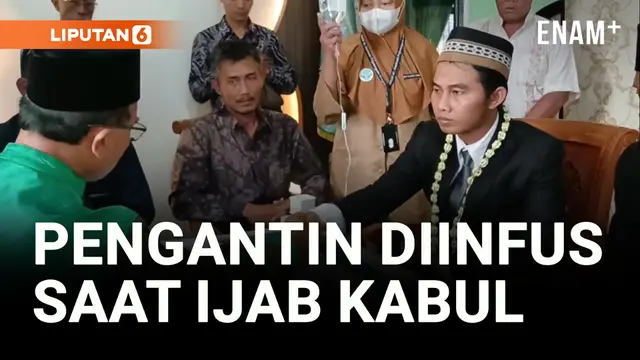 VIDEO: Kena DBD, Pengantin di Sragen Nikah Bawa Infus