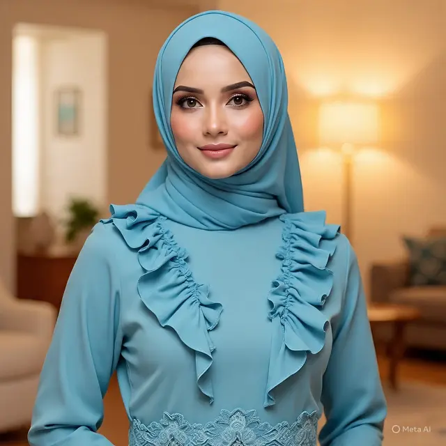 Gamis Lengan Kerut (created by Meta AI)