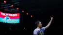 Pebulu tangkis tunggal putra Indonesia, Jonatan Chirstie merayakan kemenangan atas wakil Thailand, Panitchaphon Teeraratsakul dalam laga semifinal Indonesia Open 2026 di Istora Senayan, Jakarta, Sabtu (06/06/2026). (Bola.com/Bagaskara Lazuardi)