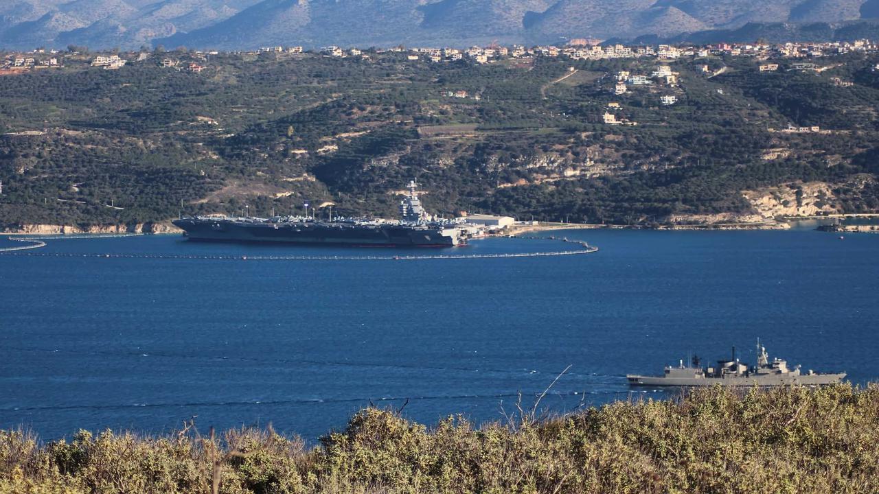 FOTO: Ketegangan Iran AS Memuncak, USS Gerald R Ford Merapat di Kreta Menuju Timur Tengah