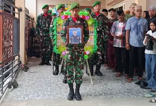 Prajurit TNI gugur dalam insiden penembakan yang dilakukan KKB. (Antara)