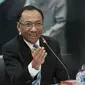 Di kantor kementerian ESDM, Jero Wacik memberikan penjelasan terkait pengendalian BBM bersubsidi, Jakarta, Selasa (5/8/14). (Liputan6.com/Johan Tallo)