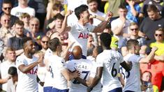 Son Heung-min baru saja mengukir sejarah sebagai pemain Asia pertama yang mampu memenangkan Sepatu Emas Liga Inggris. (Nigel French/PA via AP)