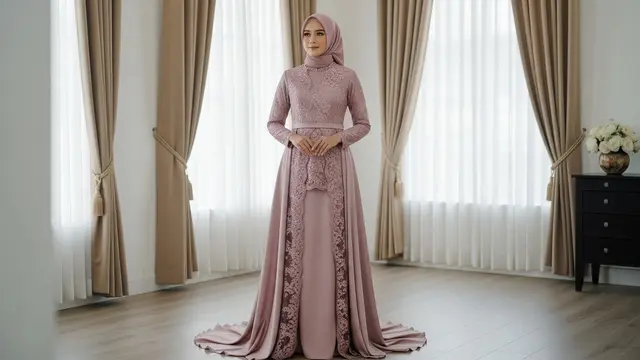 Model Gamis Brokat Satin Timeless