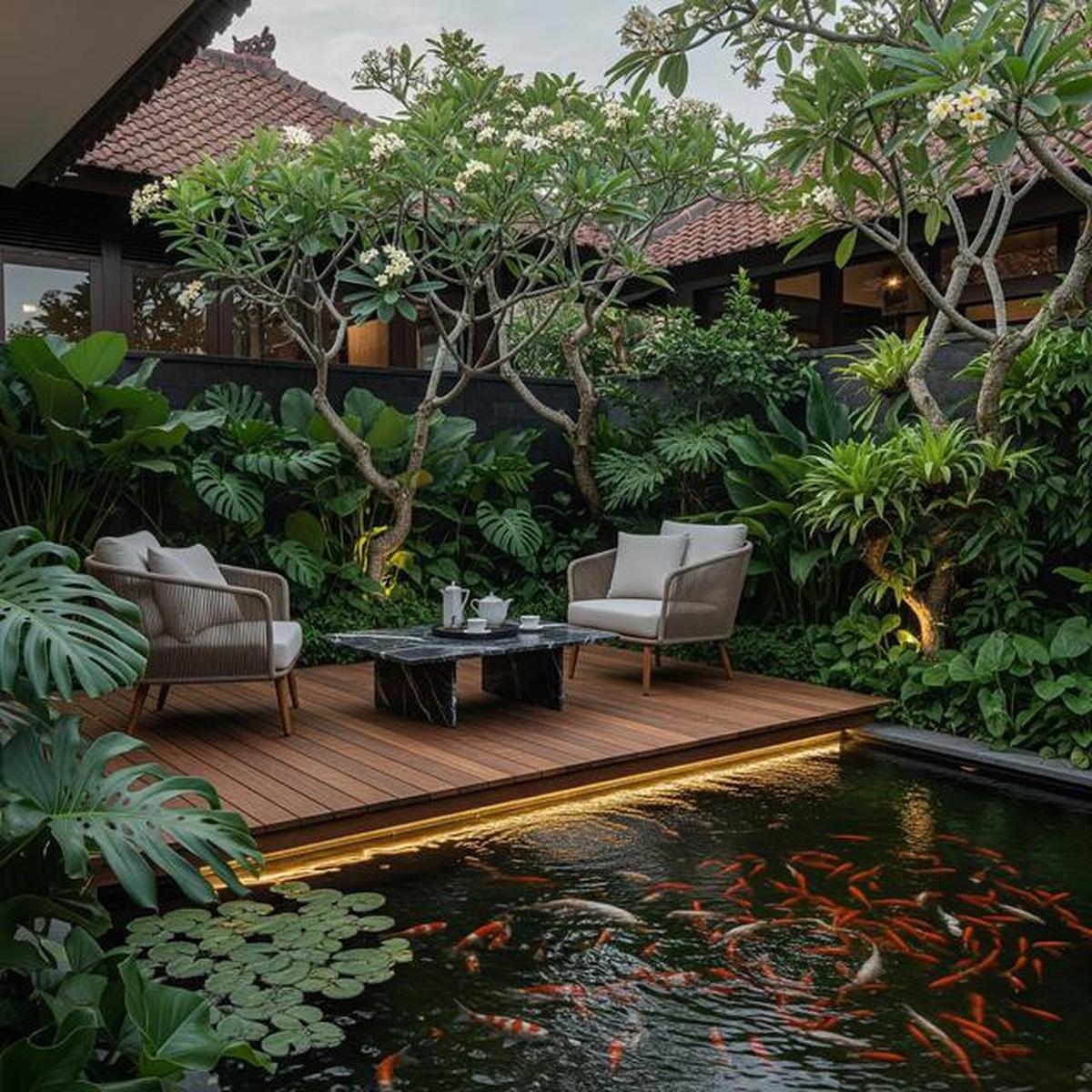7 Inspirasi Halaman Belakang Rumah Kecil Tapi Mewah untuk Pelihara Ikan Mas Koki