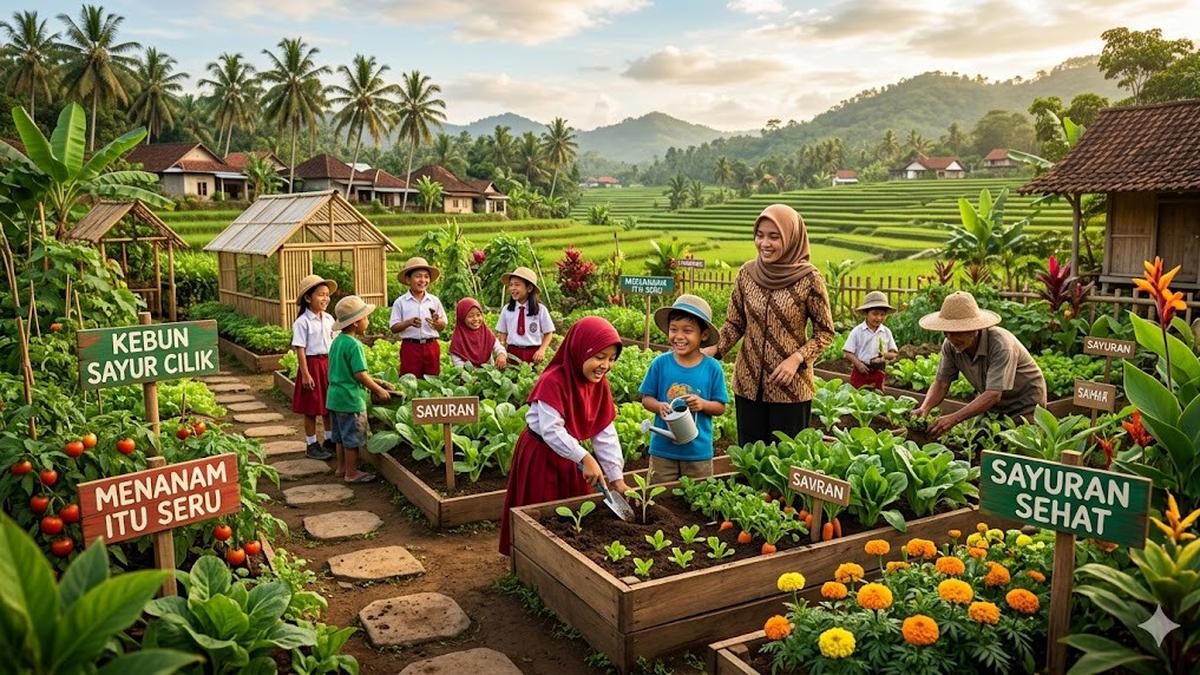 5 Cara Bikin Kebun Sayur Cantik di Desa untuk Edukasi Anak yang Seru &amp; Menyenangkan