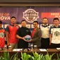 Para bintang IBL yang akan unjuk gigi pada ajang All Star 2019 menghadiri konferensi pers di Sritex Arena Solo, Rabu (9/1/2019). (Media IBL)