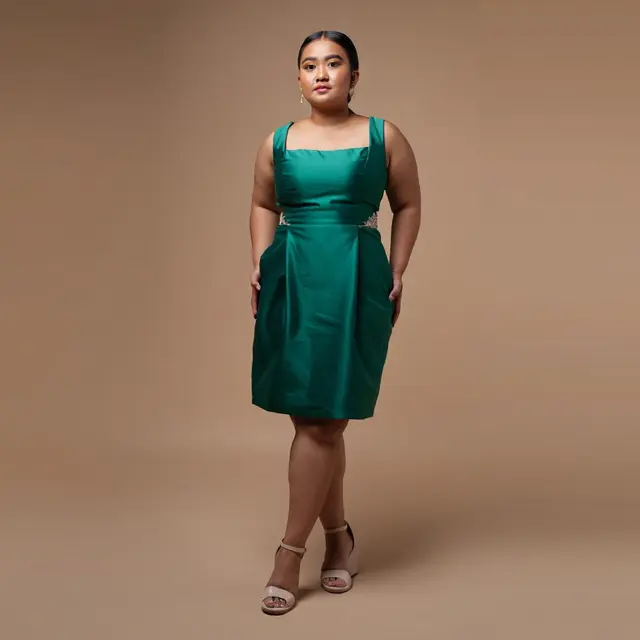 Model Baju Bridesmaid untuk Orang Gemuk Agar Terlihat Langsing/Ilustrasi AI