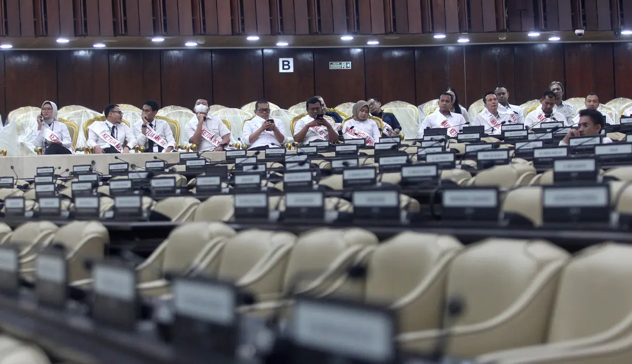 Sejumlah area gedung DPR mulai dirapikan jelang sidang tahunan ini. (merdeka.com/Arie Basuki)