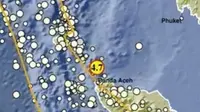 Gempa Magnitudo 4,7 mengguncang wilayah Kota Sabang Aceh, Kamis (25/4/2024). (Liputan6.com/ Dok BMKG)