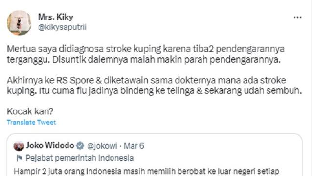 Kiky Saputri, Jokowi (Foto: Twitter/@kikysaputrii)