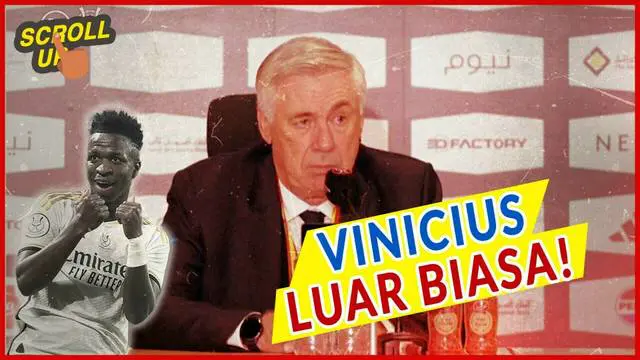 VIDEO: Tampil Ciamik di Final Piala Super Spanyol 2023, Vinicius Junior Dapat Pujian dari Carlo Ancelotti