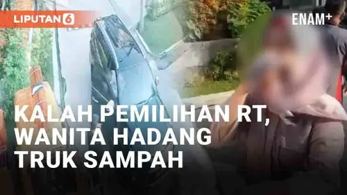 VIDEO: Kalah Pemilihan RT, Wanita Hadang Truk Sampah di Bogor