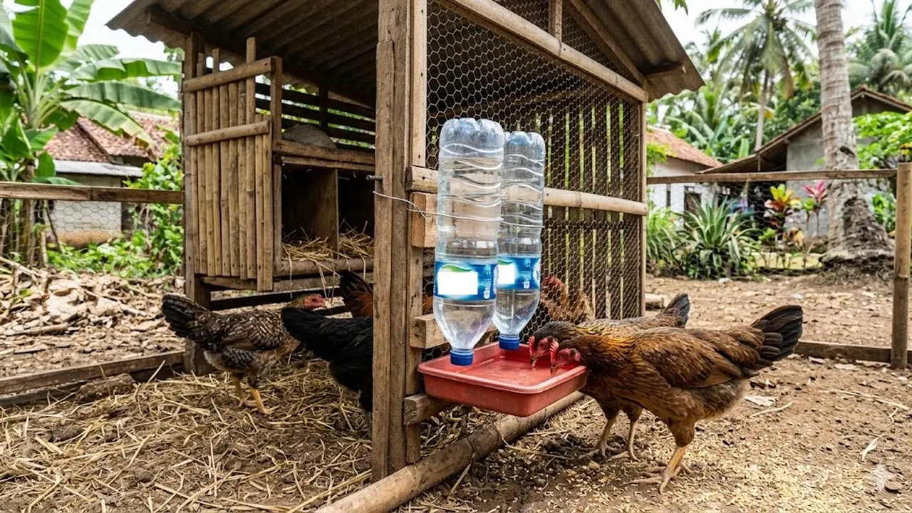 Cara Membuat Minum Ayam Otomatis dari Botol Bekas, Praktis dan Hemat
