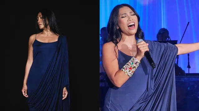 Penyanyi Anggun C Sasmi berhasil memikat penonton konsernya dengan suara dan kostum yang menawan. (Dok: IG @tommyprabowo https://www.instagram.com/tommyprabowo/?hl=en)