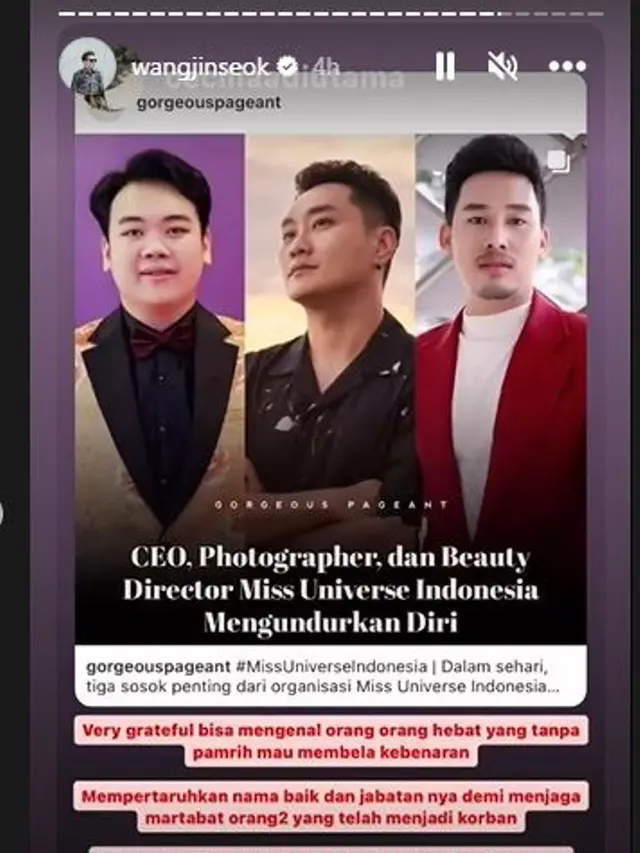 Usai Mundur dari Kepengurusan Miss Universe Indonesia, Rio Motret dan Mantan CEO Ungkap Kekecewaan pada Poppy Capella