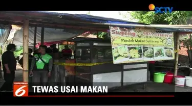 Seorang pria paruh baya tewas usai menyantap makanan di warung di kawasan Kalideres, Jakarta Barat.