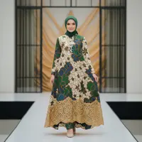 Model Gamis Batik Sutra Syar’i Potongan A-Line/Gemini AI