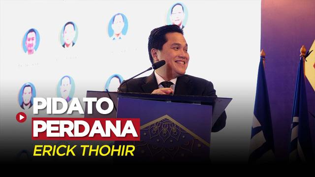Cover Berita Video Tentang&nbsp;Pidato Perdana Erick Thohir Setelah Resmi Menjadi Ketua PSSI