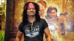 Candil saat menghadiri trailer film Comic 8: Casino King's di Kemang Village XXI, Kemang, Jakarta Selatan, Rabu (15/4/2015). (Liputan6.com/Panji Diksana)