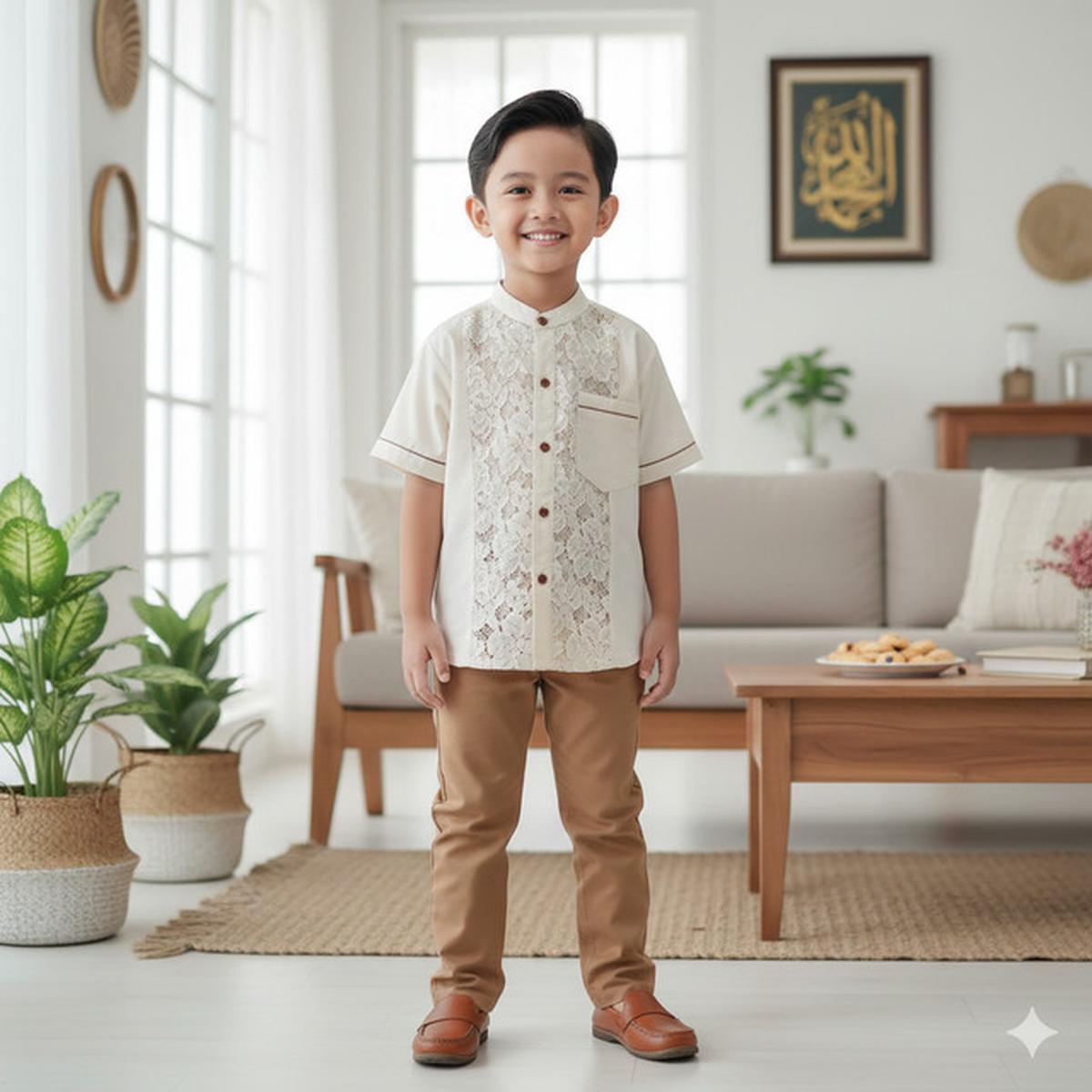 7 Model Baju Anak Brokat Kombinasi Polos, Inspirasi Busana Lebaran 2026