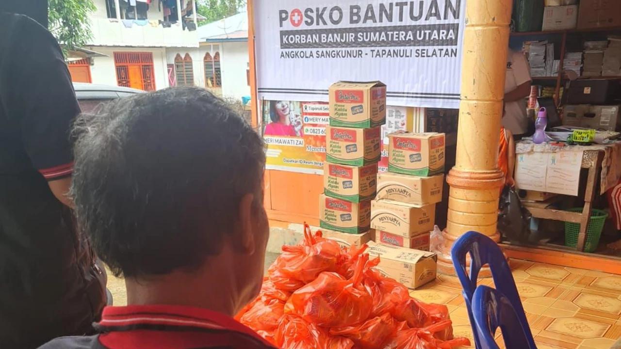 PSI Tapanuli Selatan Salurkan Bantuan ke Wilayah Longsor Sangkunur, Sejumlah Desa Masih Terisolasi