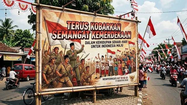 Poster Kemerdekaan 17 Agustus 1945 HUT RI Ke-81 (AI Generated)