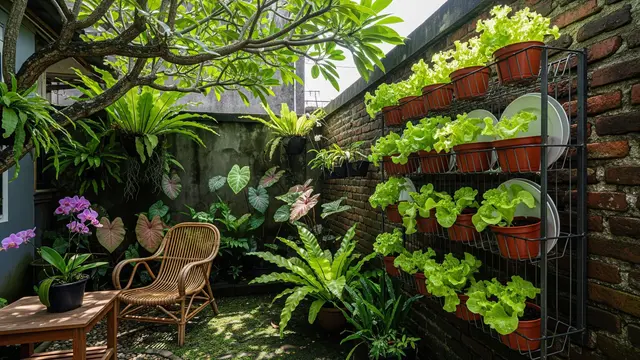 10 Ide Kebun Sayur dari Rak Piring Bekas, Ciptakan Taman Vertikal Estetik