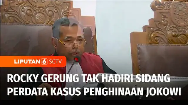 Rocky Gerung tak menghadiri sidang gugatan perdata kasus dugaan penghinaan terhadap Presiden Joko Widodo, Selasa pagi (22/08). Alasan penundaan, lantaran surat pemanggilan persidangan belum diterima Rocky Gerung.