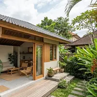Model Rumah Bergaya Tropical Japandi yang Mudah Ditiru. (AI Generated)