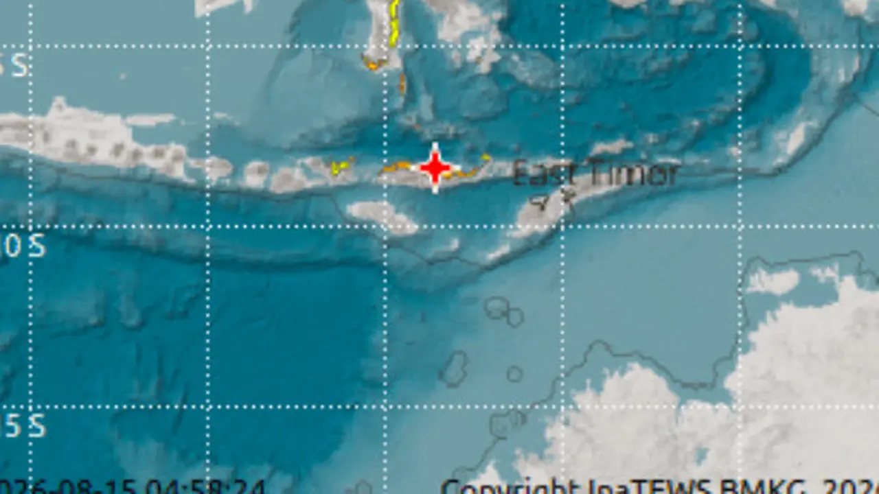 Gempa bumi berkekuatan magnitudo (M) 7,7 mengguncang wilayah Nusa Tenggara Timur (NTT), Sabtu (15/8/2026) pagi. Gempa berpusat sekitar 30 kilometer timur laut Mbay, Kabupaten Nagekeo.