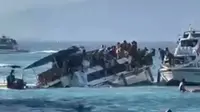 Kapal Wisata Tenggelam di Perairan Desa Lembongan Nusa Penida Bali, Semua Penumpang Selamat