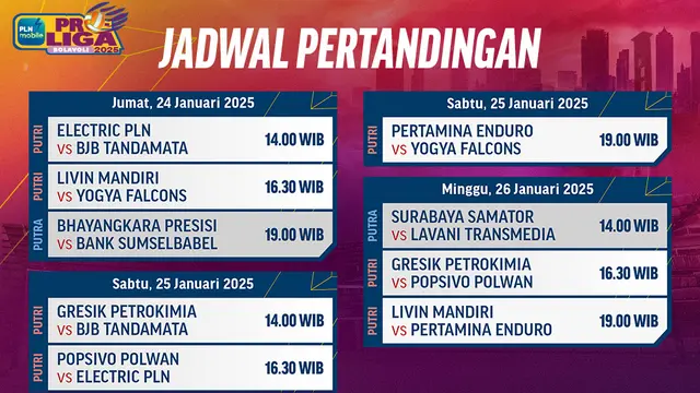 Jadwal PLN Mobile Proliga 2025 di Vidio Pekan Ini