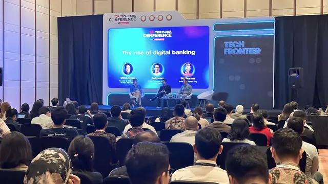 Chief Business Officer Superbank Sukiwan dalam diskusi bertajuk “The Rise of Digital Banking” yang diselenggarakan Tech in Asia Conference 2023 di Jakarta, Rabu, 18 Oktober 2023. (Dok Superbank)