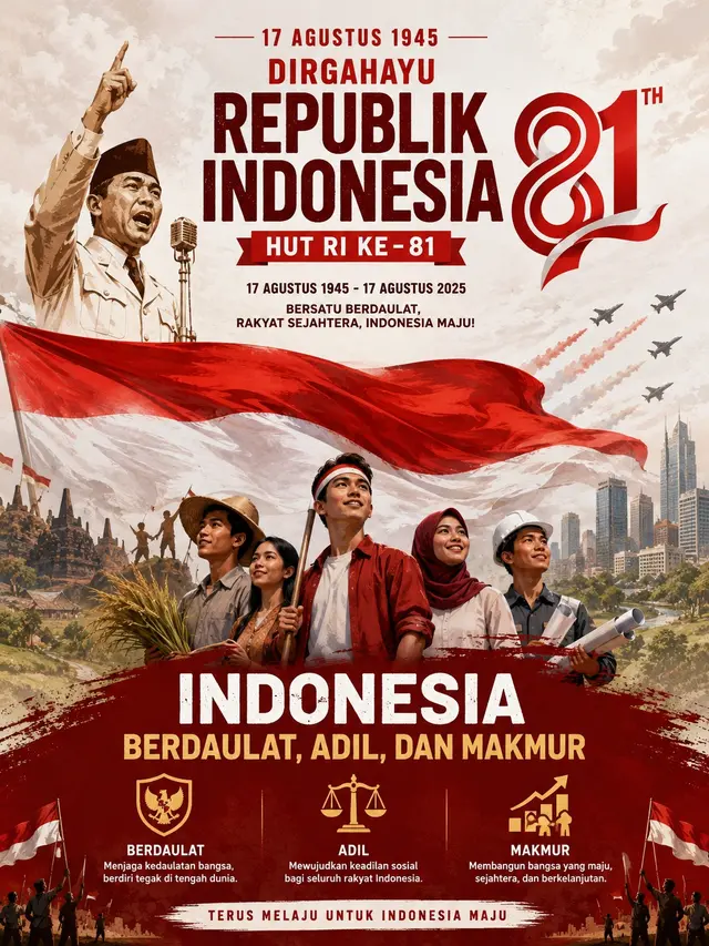 Ilustrasi Poster HUT RI/AI Generated