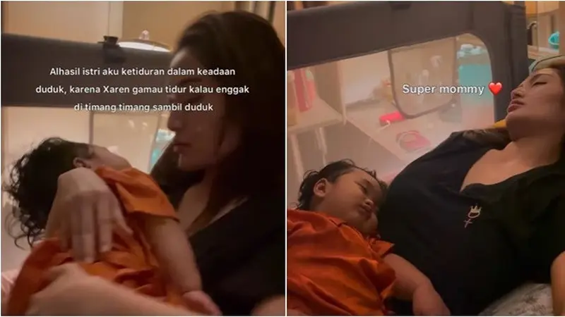 6 Momen Siti Badriah Tertidur dalam Posisi Duduk Demi Anak, Sikap Suami Tuai Pujian