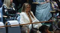 Melania Trump di Sidang Umum PBB. (dok. Michael M. Santiago / GETTY IMAGES NORTH AMERICA / Getty Images via AFP)
