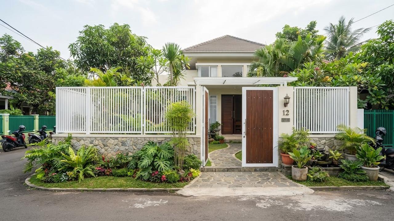 Warna cat pagar yang bikin rumah terasa sejuk dan bisa redam amarah ketika pulang model putih