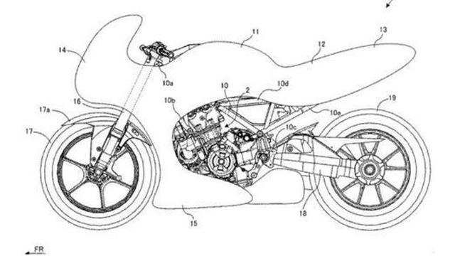 Desain paten motor Suzuki dengan turbo