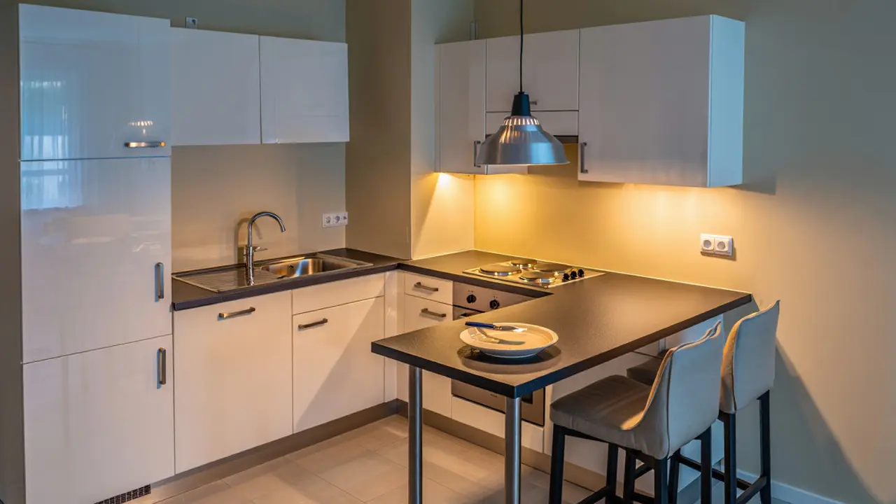 Dapur kecil dengan kitchen island (Foto: ChatGPT)