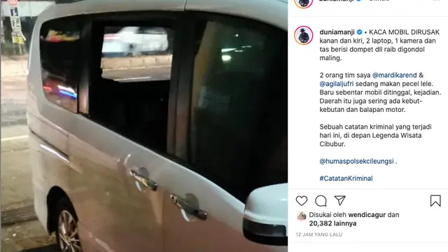 6 Selebriti yang Mobilnya Pernah Dibobol Maling, Terbaru Brisia Jodie