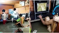 Viral Bocah Tetap Main Game di Warnet saat Diterjang Banjir dan Badai, Santai Banget