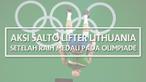 Video aksi salto lifter Lithuania, Aurimas Didzbalis, setelah berhasil meraih medali perunggu pada Olimpiade Rio 2016.