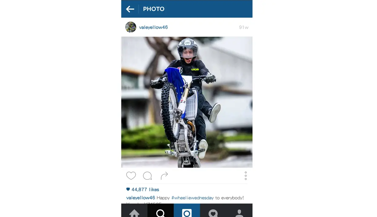 Inilah aksi Valentino Rossi dengan motor trail di MotoRanch lewat akun Instagram