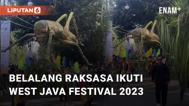 West Java Festival 2023 di Bandung buat terpikat dunia maya, Sabtu (02/09/2023). Pasalnya, iring-iringan dari Majalengka membawa belalang hijau setinggi 2,5 meter