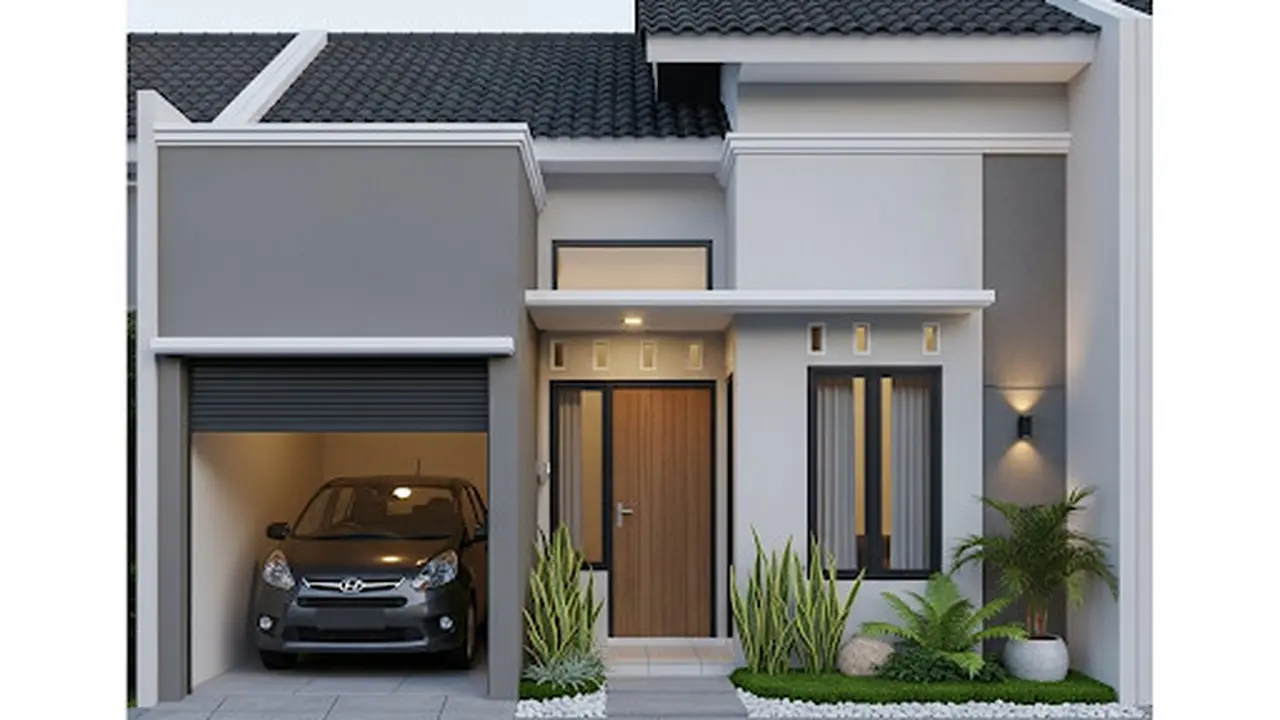 Rumah Sederhana dengan Garasi Kecil
