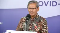 Juru Bicara Pemerintah untuk Penanganan COVID-19 di Indonesia, Achmad Yurianto saat konferensi pers Corona di Graha BNPB, Jakarta, Senin (8/6/2020). (Dok Badan Nasional Penanggulangan Bencana/BNPB)
